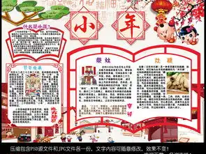 小年习俗小报春节新年寒假读书手抄小报模板图片psd设计图下载其他大全编号16088498