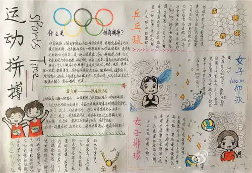 运动拼搏手抄报图片4张