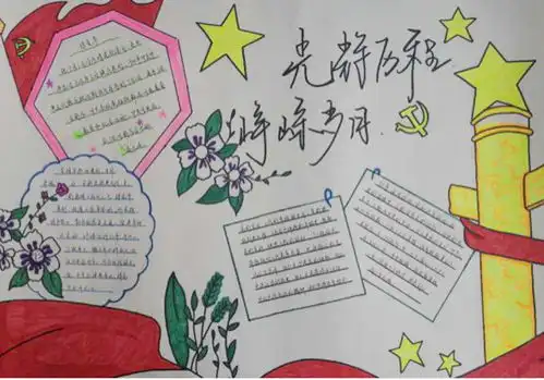 潢川一中团委举办传承红色基因,担当青春使命主题手抄报比赛