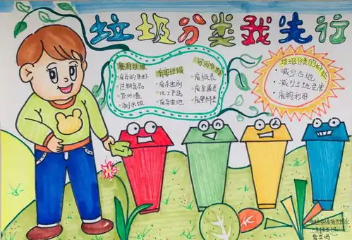 庆六一垃圾分类我先行少儿手抄报看过来