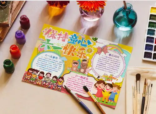 六一儿童节保持童心小报手抄报模版word模板下载六一儿童节