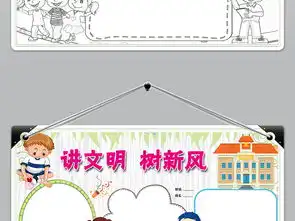wordps讲文明树新风小报校园礼仪美德手抄报模板图片psd设计图下载道德与法治手抄报大全编号18707781