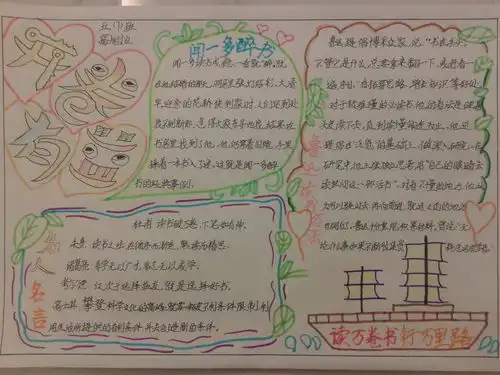 开卷有益手抄报五年级