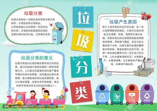 卡通垃圾分类手抄报知识电子小报设计模板下载画册宣传单广告素材下的海报设计设计模板
