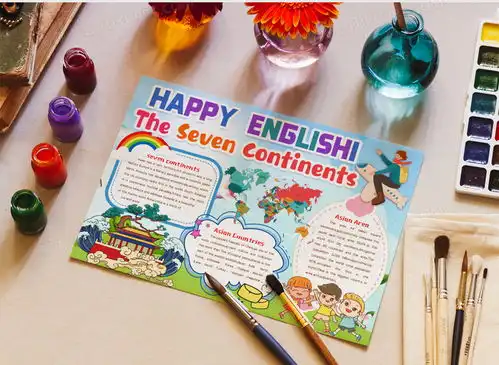 卡通亚洲地理英文小报手抄报模版word模板下载熊猫办公