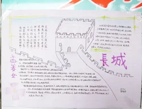 燃燃燃爱我长城手抄报
