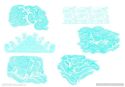 海浪纹设计图花边花纹