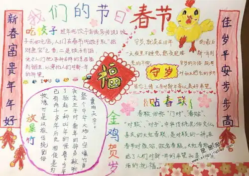 我们的节日春节手抄报图片大全
