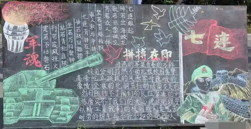 2019年初二年级关于建军节的黑板报2
