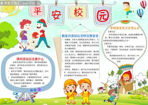 平安校园卡通小报图片下载