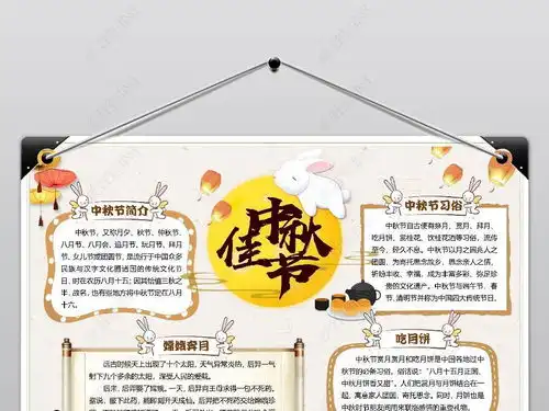 中秋节传统习俗小报手抄报word模板图片下载