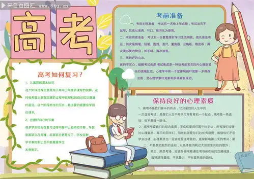 卡通高考备考手抄报