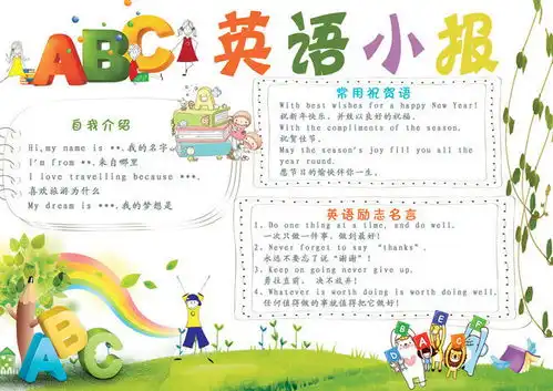 英语学习手抄报图片素材