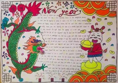 除夕到,福气到这些精美的英文手抄报,为您送来新年的第一声祝福