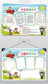 word牢记交通安全小报校园伴我行小报电子手抄报图片模板下载