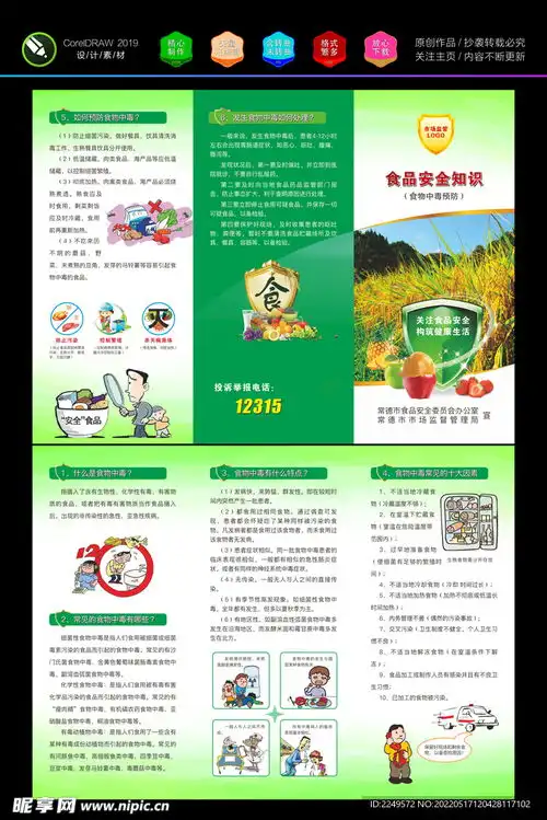 食品安全知识食物中毒预防设计图dm宣传单