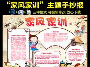 家风家训小报家规国学经典手抄报电子小报图片模板psd设计图下载传统国学手抄报大全编号17151259