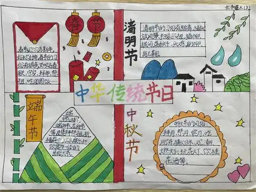 传承中华传统走进节日习俗灞桥区三殿中心小学开展中国传统节日手抄报制作活动