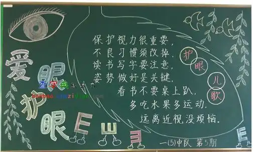 一年级爱眼护眼黑板报设计一年级爱眼护眼黑板报图片查字典板报网