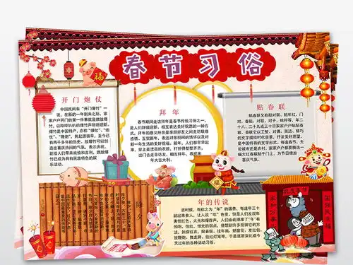 欢度春节小报猪年新年迎春手抄小报word图片素材元旦手抄报大全worddoc模板下载59.97mb节日手抄报