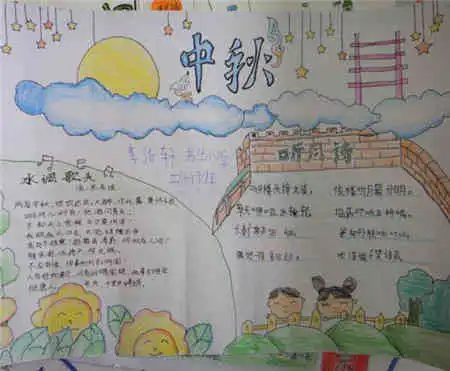 中秋节黑板报祝福中秋佳节快乐