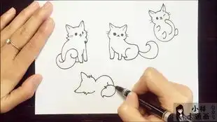 亲子儿童简笔画用数字12画小狗史努比,简单好画