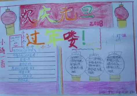 2019愉快的春节手抄报图片二年级