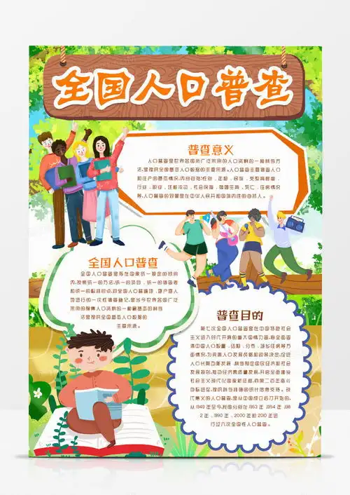宣传全国人口普查小报手抄报模版word模板下载小报