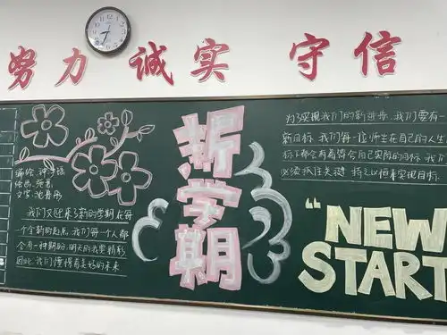 新学期新气象记高一年级第一次黑板报