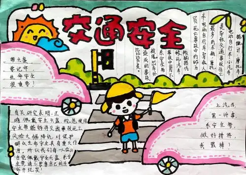 一盔一带守护安全手抄报图片,幸盔有你安全出行记心间