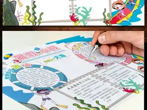 设计小学生快乐暑假电子小报背景模板图片素材psd下载17.26mb暑假手抄报大全寒暑假手抄报
