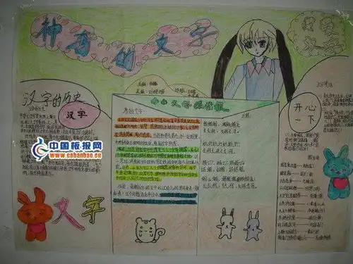六年级神奇的汉字手抄报内容