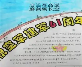 建军节手抄报游军营