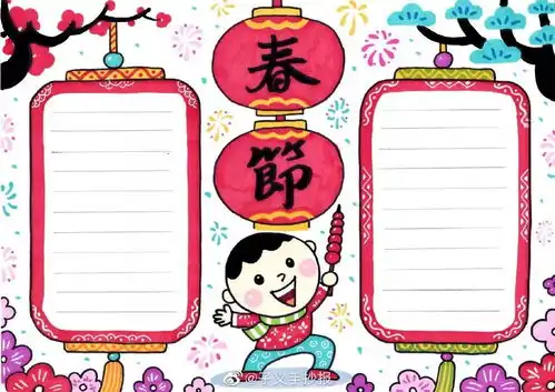 2020春节元宵节手抄报来啦还有简单实用的春节儿童画