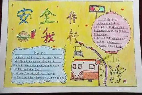 妙手绘丹青师生话安全信都学校七年级安全主题手抄报评比活动
