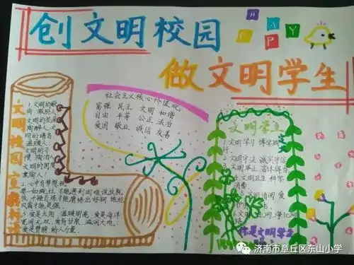 教体局东山小学手抄报话文明