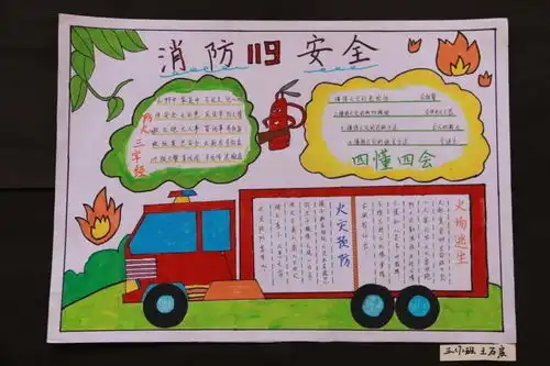安全在星七星小学海报手抄报大赛