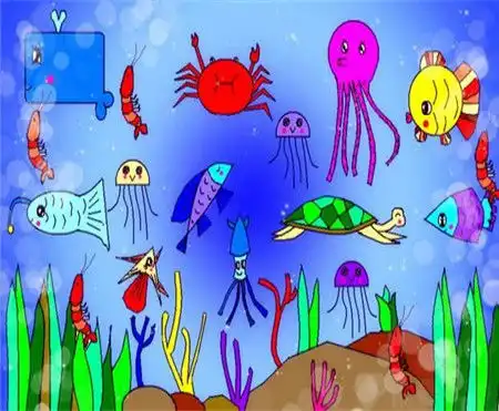 海底世界儿童画奇妙的海底世界