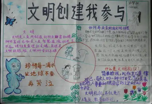 文明创建我参与手抄报图片5张