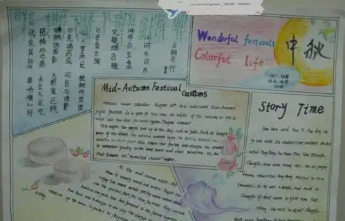 中秋节手抄报中秋节英文手抄报图片