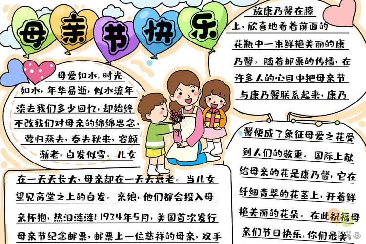 母亲节快乐手抄报