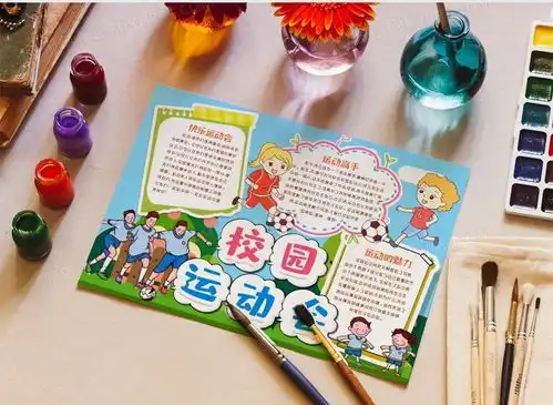 学生校园运动会我爱运动小报手抄报模版word模板下载小报
