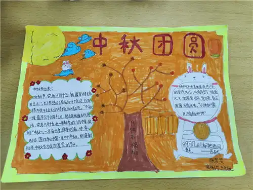 刘集中心校梁桥小学组织开展庆中秋手抄报绘画活动