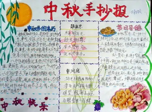 中秋节手抄报简单又漂亮
