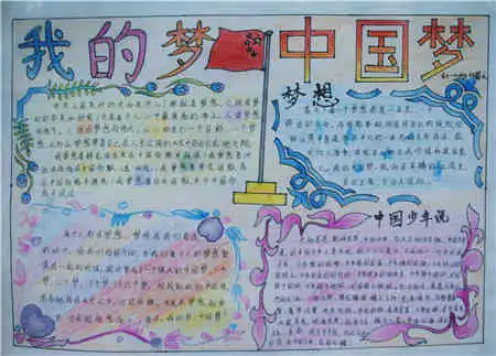 中国梦手抄报梦想在长城脚下放飞