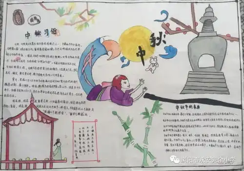 永安完小举行了我们的节日中秋节手抄报评比活动