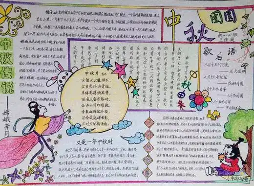 描写中秋节的好句好段好诗附中秋节手抄报鉴赏,提前为孩子收藏