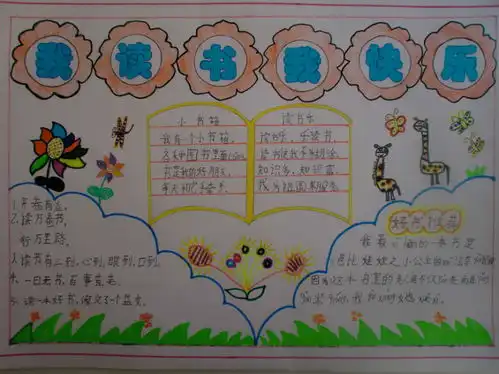 我读书我快乐手抄报版面设计图2张