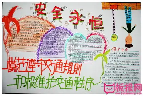 关于交通安全手抄报图片,安全永恒
