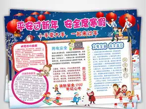 春节新年小报寒假安全手抄报放假电子小报图片素材psd模板下载62.70mb假期安全手抄报大全安全健康手抄报